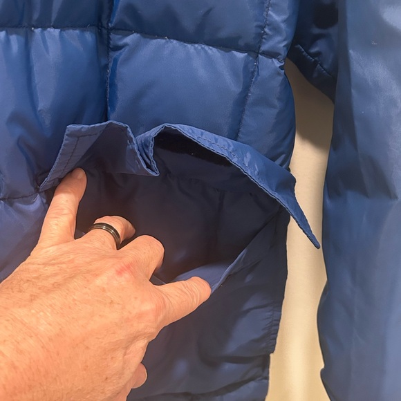 Vintage Miller Outerwear Ski Jacket Goose Down FauxFur Blue Quilted Puffer Sz 42 - Picture 4 of 15